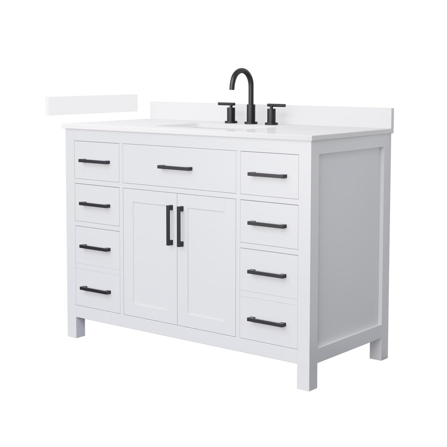 Beckett Bathroom Vanity with Countertop 48 inch Single Sink 3-hole Faucet Setup