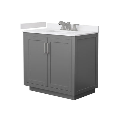 Miranda Bathroom Vanity with Countertop 36 inch Single Sink 3-hole Faucet Setup