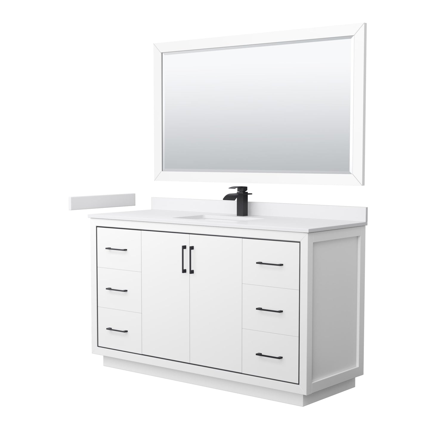 Icon Bathroom Vanity with Countertop 60 inch Single Sink Single hole Faucet Setup