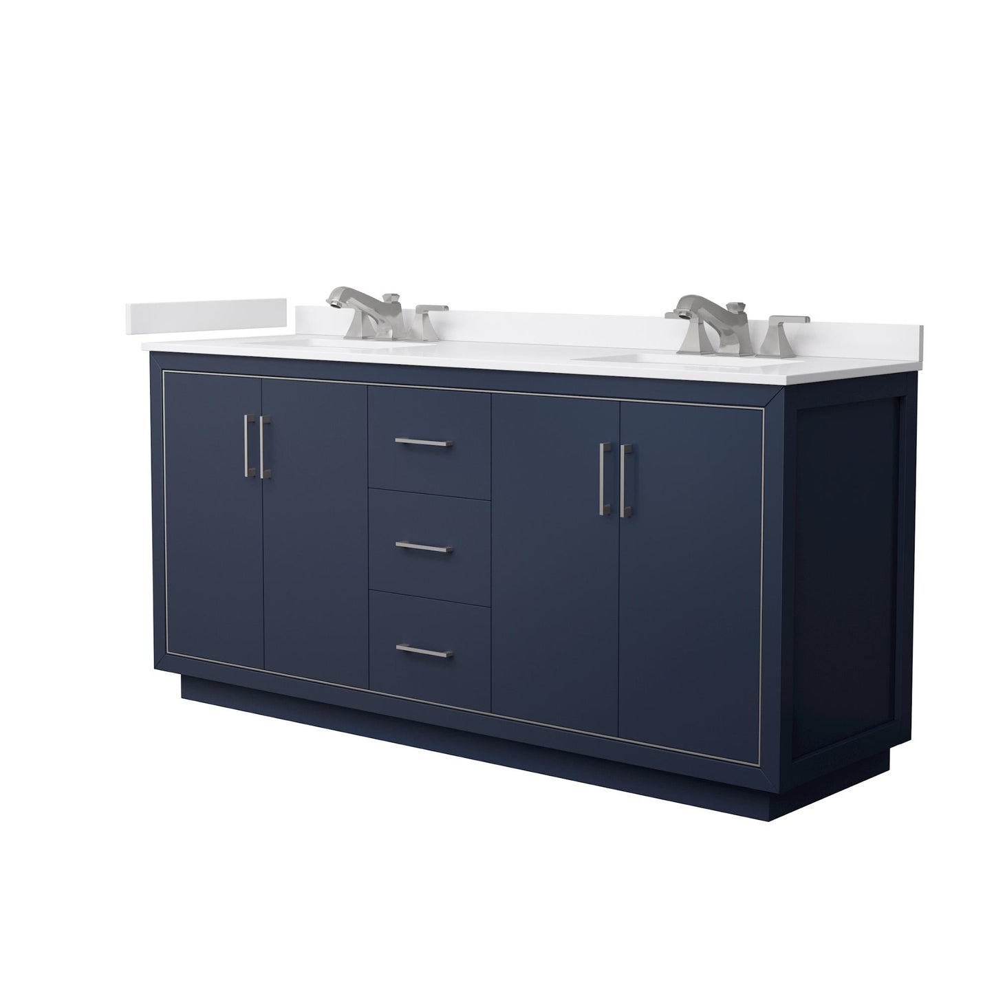 Icon Bathroom Vanity with Countertop 72 inch Double Sink 3-hole Faucet Setup