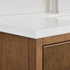 Custom image for Toasted Walnut with Brushed Nickel Trim / White Quartz / No Mirror