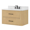 Custom image for Scandinavian Oak with Matte Black Trim / Giotto Quartz / No Mirror