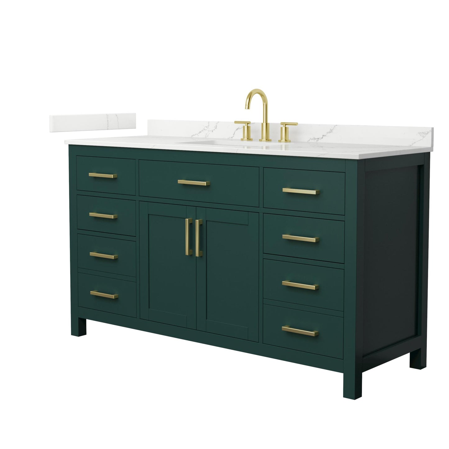 Beckett Bathroom Vanity with Countertop 60 inch Single Sink 3-hole Faucet Setup