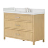 Custom image for Scandinavian Oak with Brushed Nickel Trim / White Quartz / No Mirror