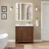 Custom image for Dark Walnut with Brushed Nickel Trim / Carrara Cultured Marble / No Mirror