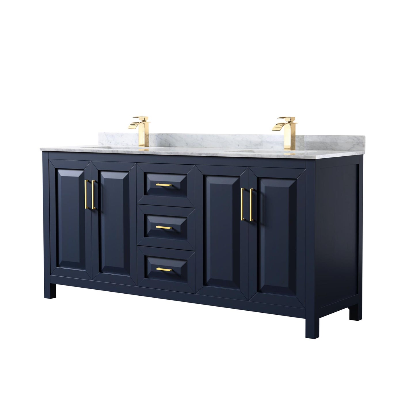 Daria Bathroom Vanity with Countertop 72 inch Double Sink Single hole Faucet Setup