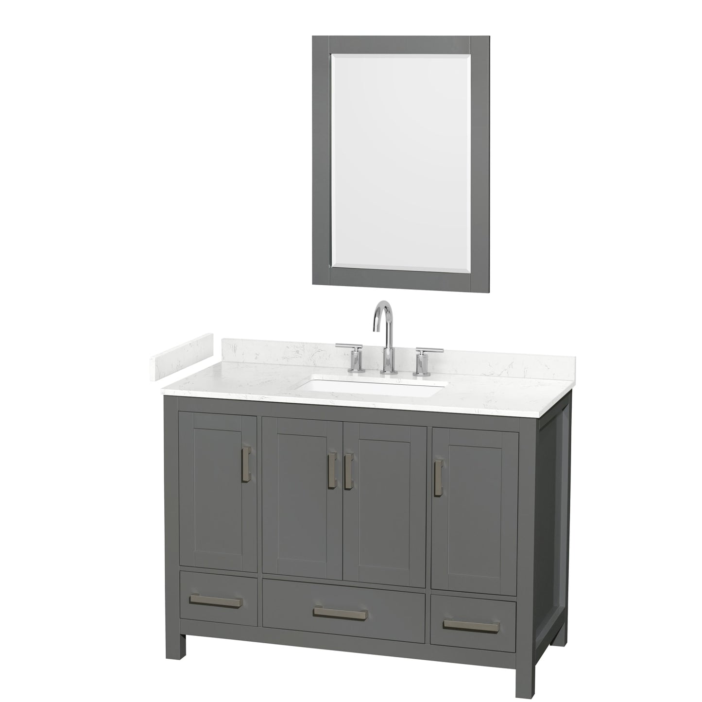 Sheffield Bathroom Vanity with Countertop 48 inch Single Sink 3-hole Faucet Setup