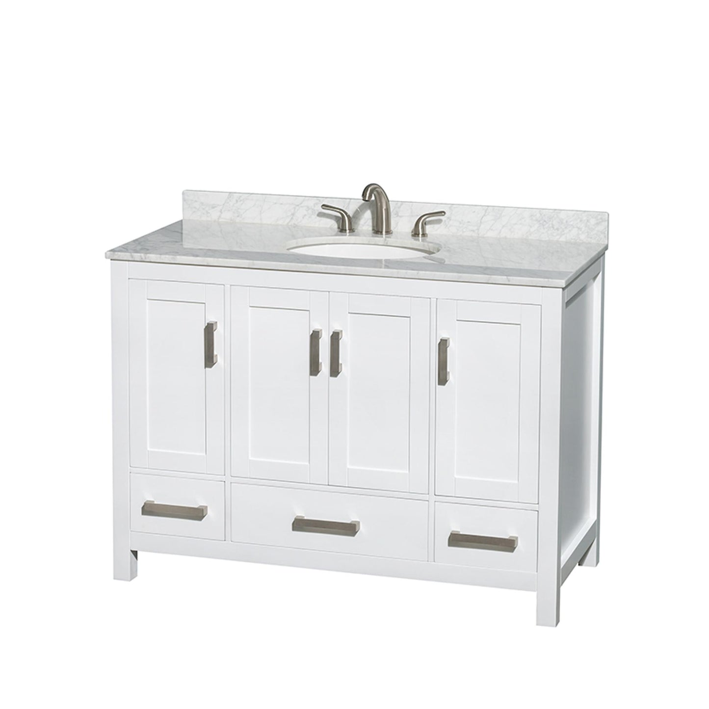 Sheffield Bathroom Vanity with Countertop 48 inch Single Sink 3-hole Faucet Setup