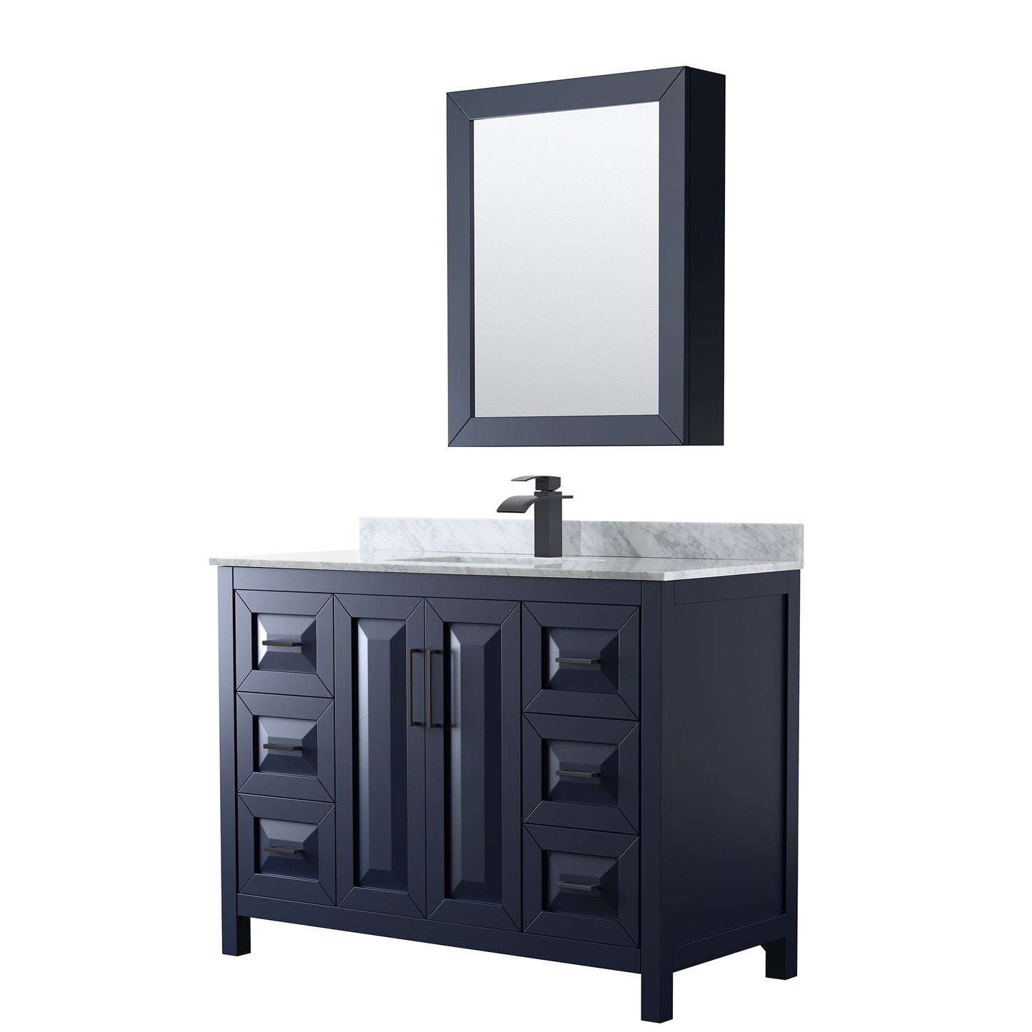 Daria Bathroom Vanity with Countertop 48 inch Single Sink Single hole Faucet Setup