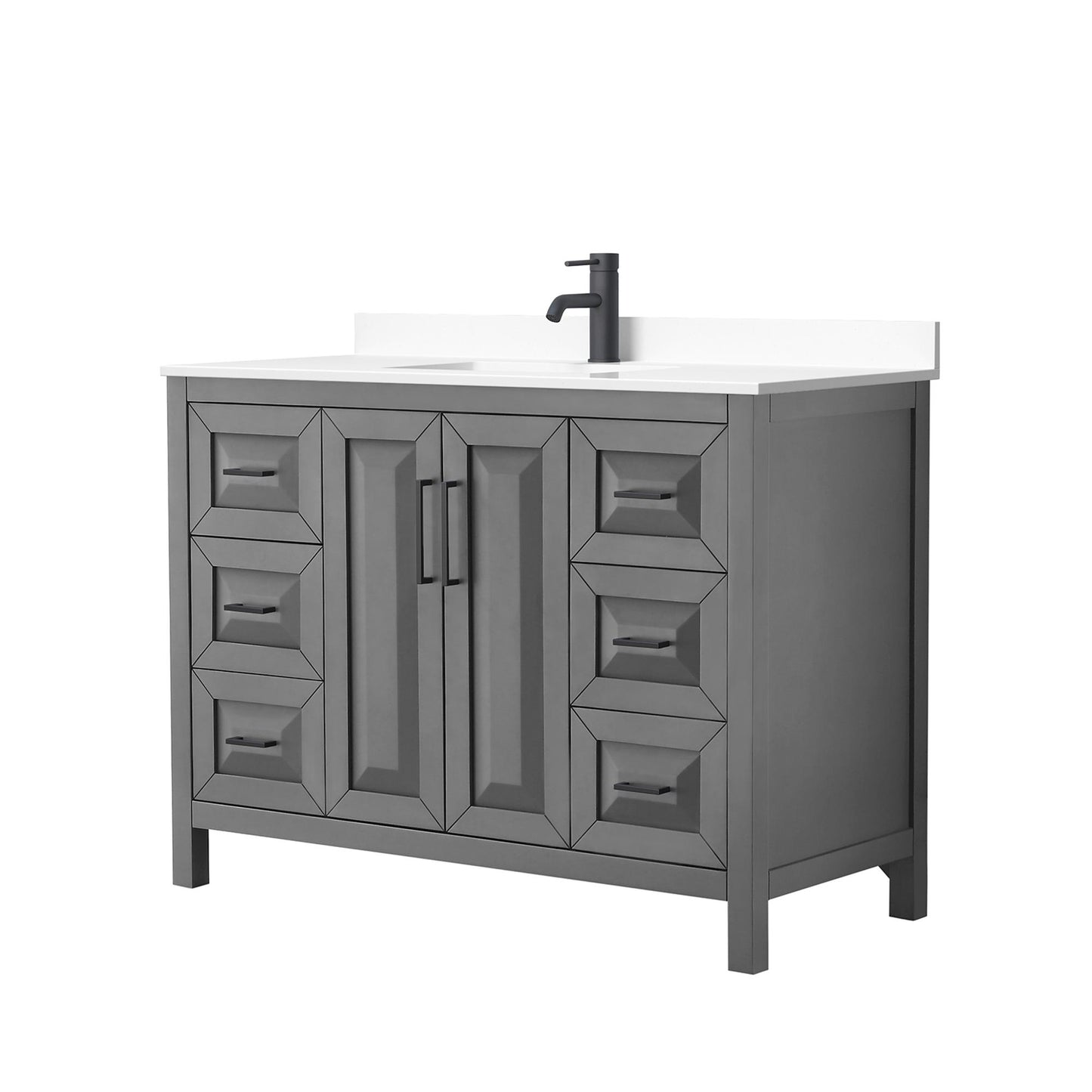 Daria Bathroom Vanity with Countertop 48 inch Single Sink Single hole Faucet Setup