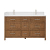 Custom image for Toasted Walnut with Brushed Nickel Trim / White Quartz / No Mirror