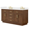 Custom image for Dark Oak with Brushed Gold Trim / Giotto Quartz / No Mirror