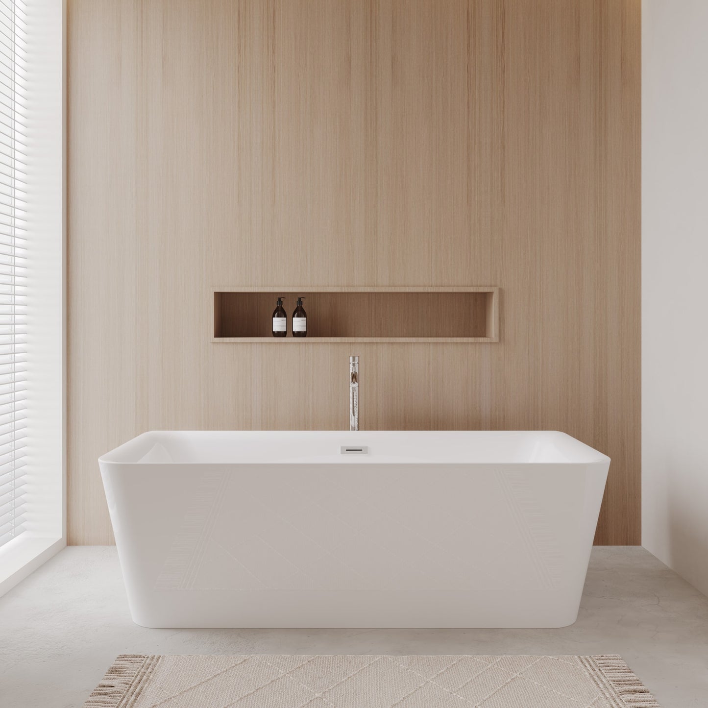 Emily Freestanding Acrylic Bathtub With Faucet 69 inch