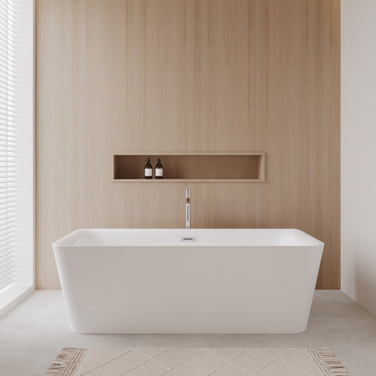 Emily Freestanding Acrylic Bathtub With Faucet 69 inch
