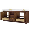 Custom image for Dark Walnut with Brushed Gold Trim / White Cultured Marble / No Mirror