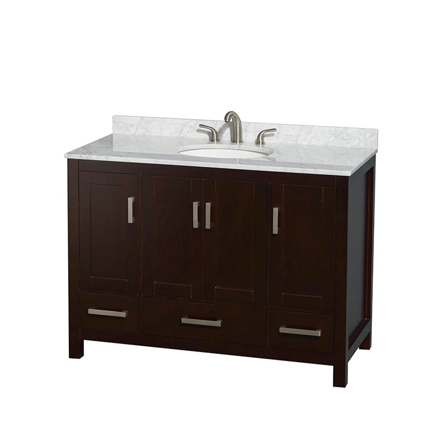 Sheffield Bathroom Vanity with Countertop 48 inch Single Sink 3-hole Faucet Setup