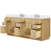 Custom image for Rift Oak with Brushed Nickel Trim / White Cultured Marble / No Mirror