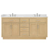 Custom image for Rift Oak with Brushed Nickel Trim / White Quartz / No Mirror