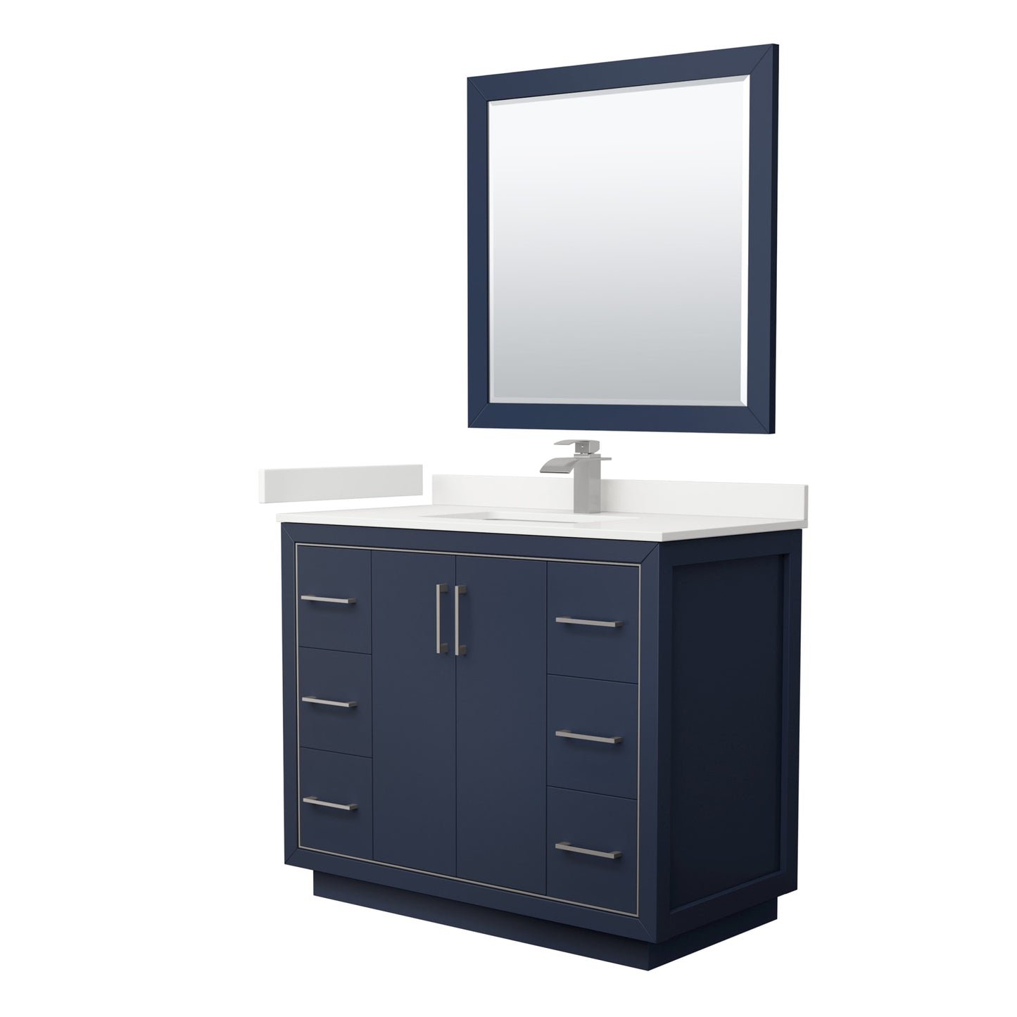 Icon Bathroom Vanity with Countertop 42 inch Single Sink Single hole Faucet Setup