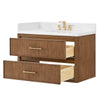 Custom image for Toasted Walnut with Satin Bronze Trim / White Quartz / No Mirror