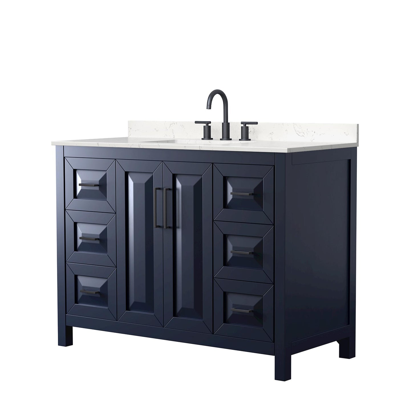 Daria Bathroom Vanity with Countertop 48 inch Single Sink 3-hole Faucet Setup