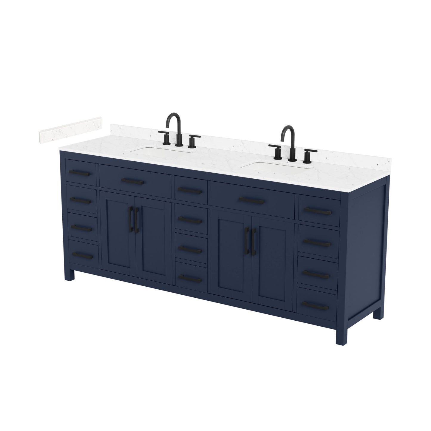 Beckett Bathroom Vanity with Countertop 84 inch Double Sink 3-hole Faucet Setup