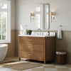 Custom image for Toasted Walnut with Brushed Nickel Trim / White Quartz / No Mirror