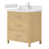 Custom image for Scandinavian Oak with Brushed Nickel Trim / White Quartz / No Mirror