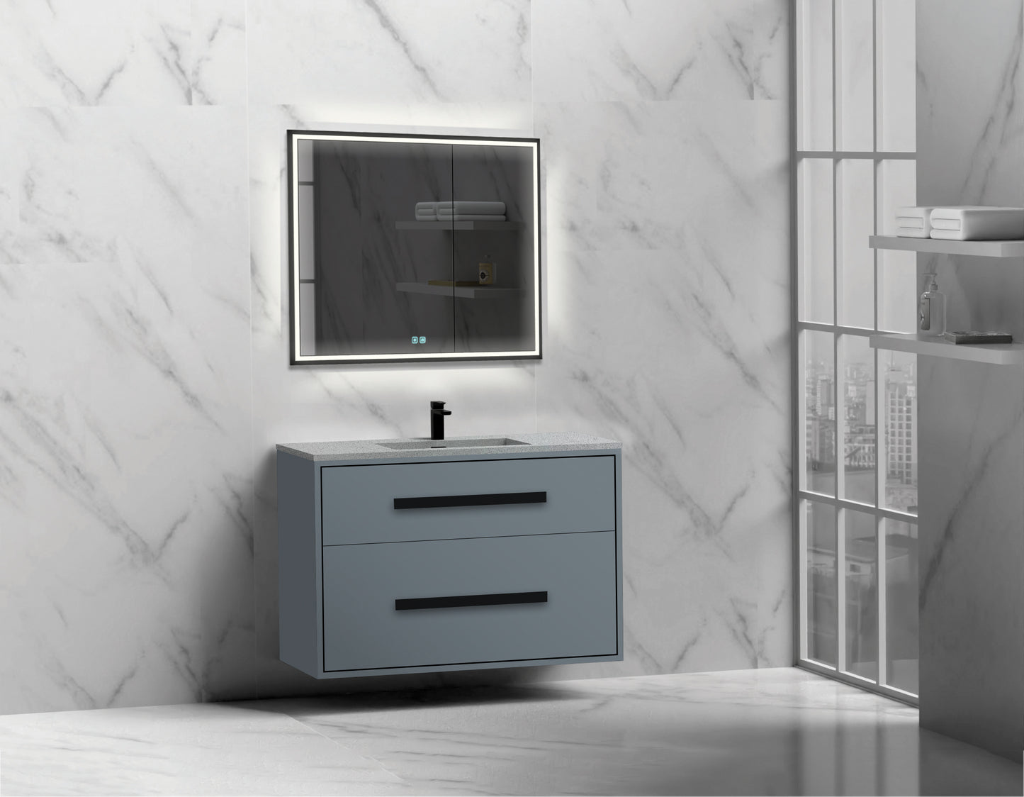 Apogee 42" Wall hung Vanity Cabinet