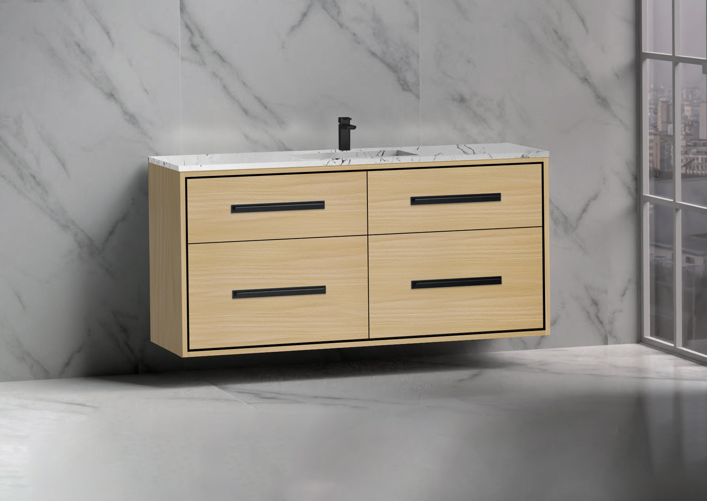 Apogee 60C" Wall hung Vanity Cabinet