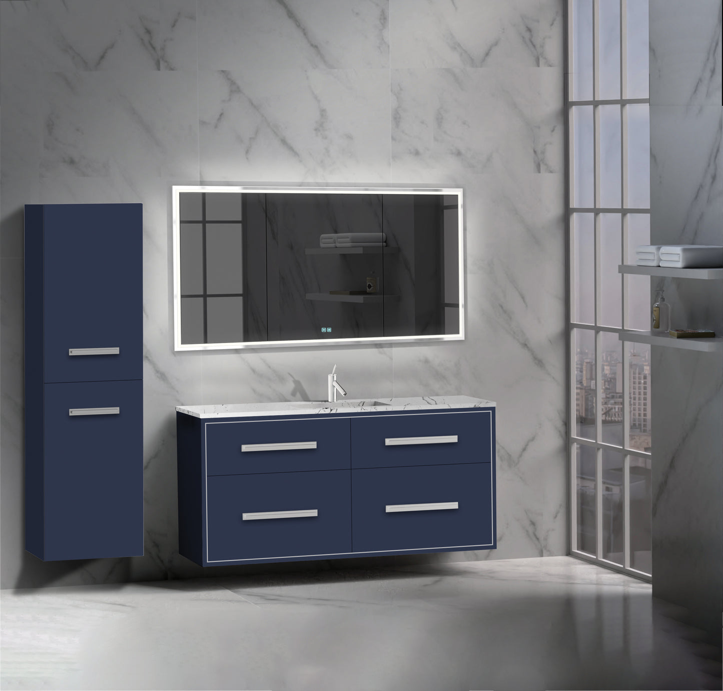 Apogee 60C" Wall hung Vanity Cabinet