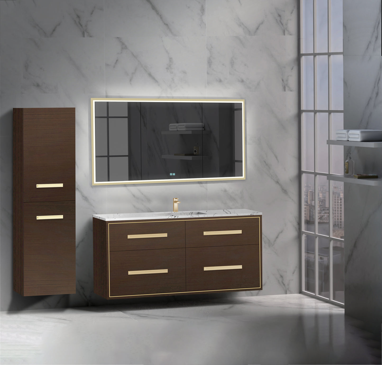 Apogee 60C" Wall hung Vanity Cabinet