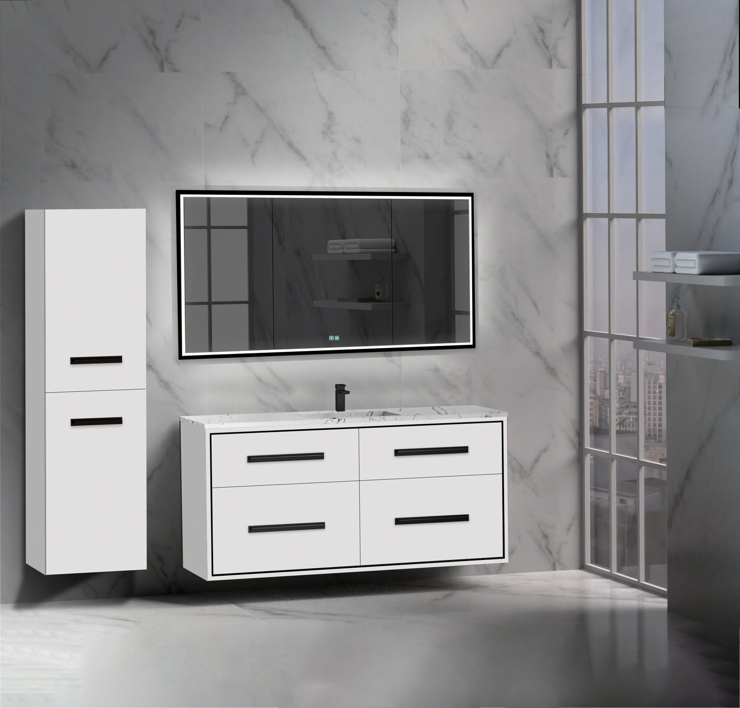 Apogee 60C" Wall hung Vanity Cabinet