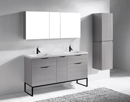 Milano 60D" Free Standing Vanity Cabinet
