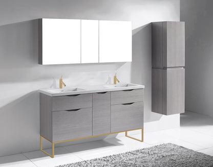 Milano 60D" Free Standing Vanity Cabinet
