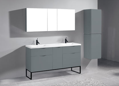 Milano 60D" Free Standing Vanity Cabinet