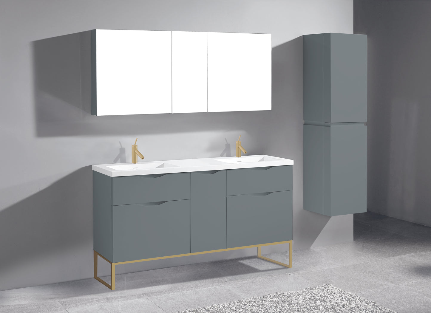 Milano 60D" Free Standing Vanity Cabinet