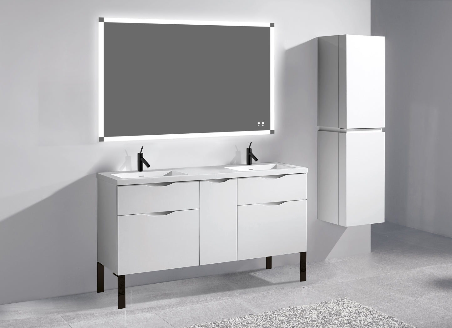 Milano 60D" Free Standing Vanity Cabinet