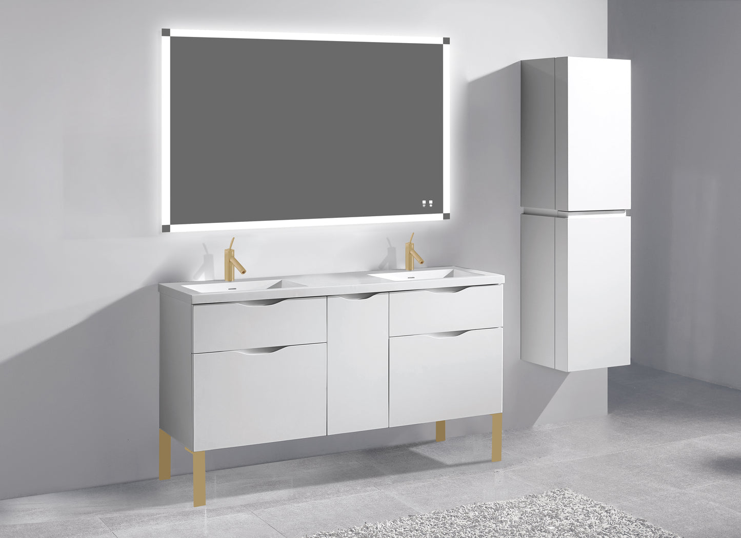 Milano 60D" Free Standing Vanity Cabinet
