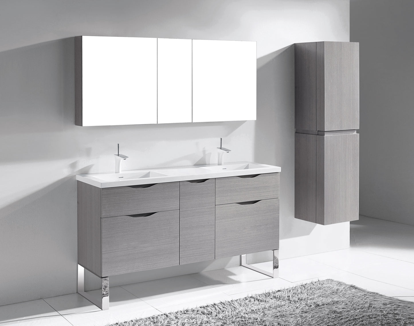 Milano 60D" Free Standing Vanity Cabinet
