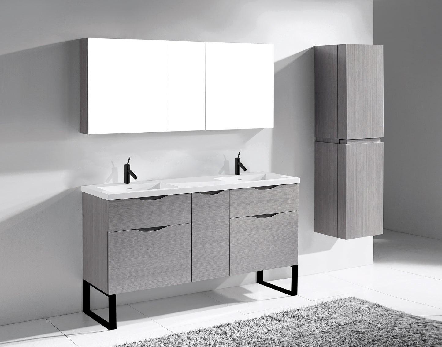 Milano 60D" Free Standing Vanity Cabinet