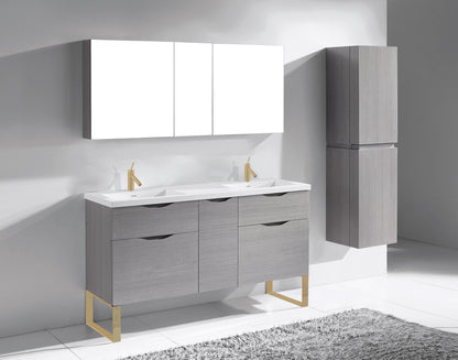 Milano 60D" Free Standing Vanity Cabinet