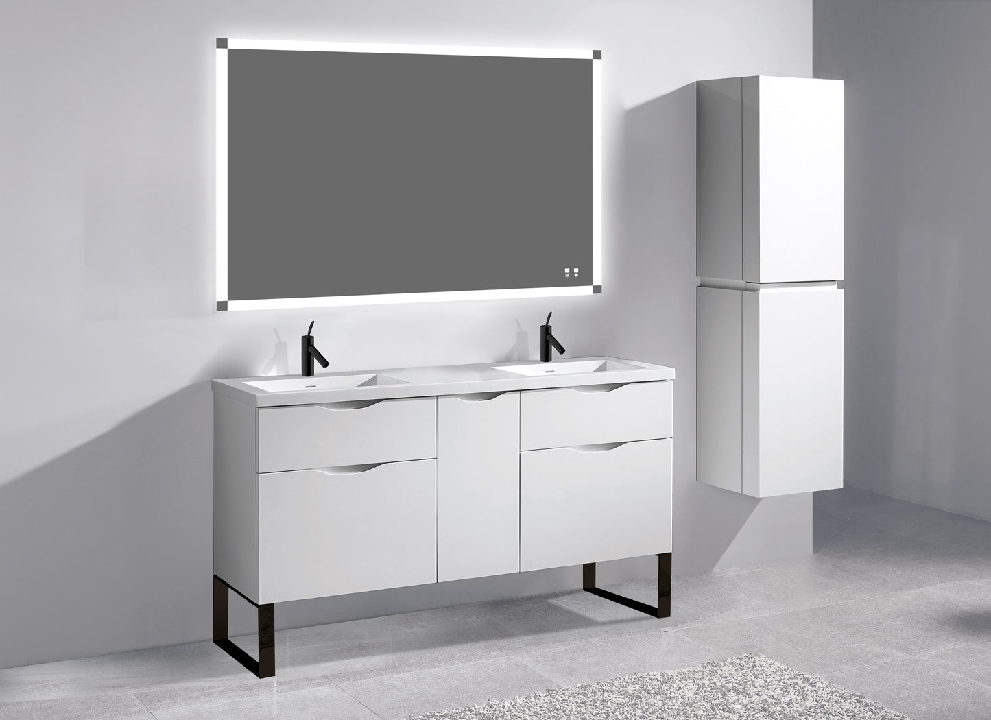 Milano 60D" Free Standing Vanity Cabinet