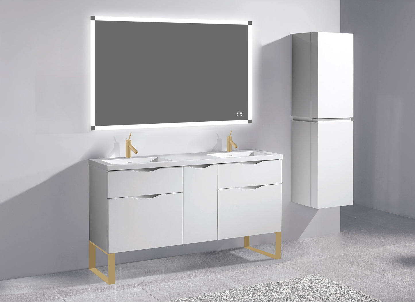 Milano 60D" Free Standing Vanity Cabinet