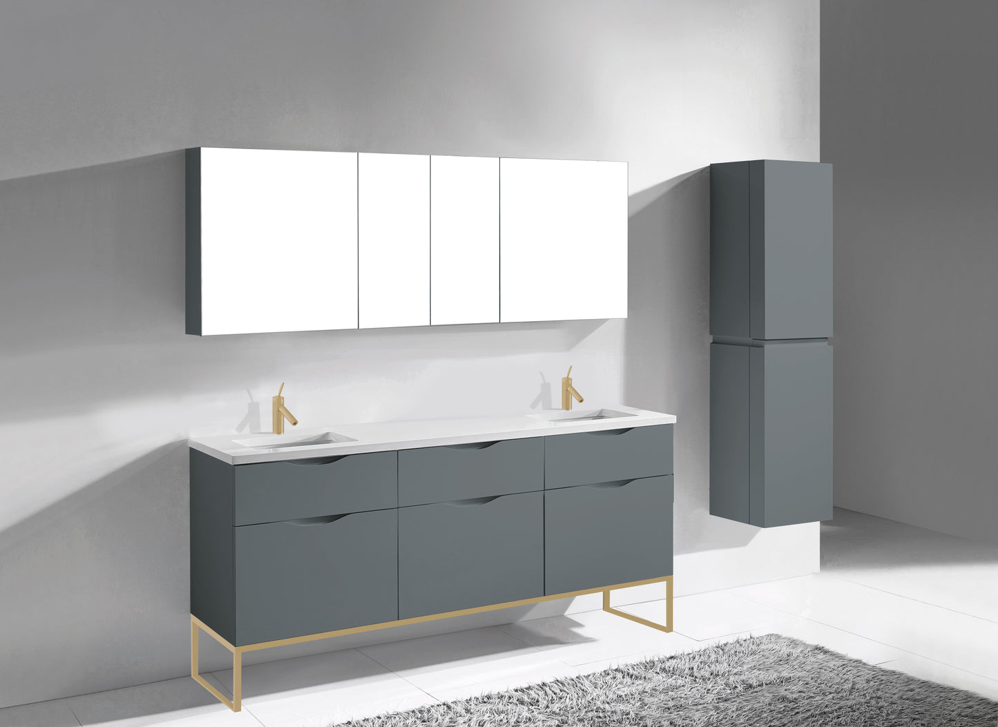 Milano 72" Free Standing Vanity Cabinet