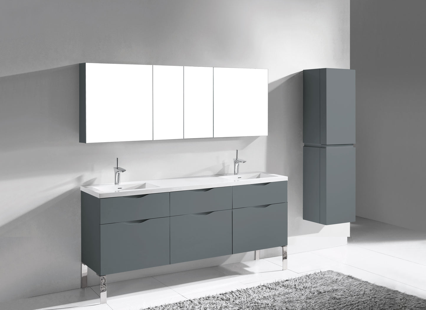 Milano 72" Free Standing Vanity Cabinet