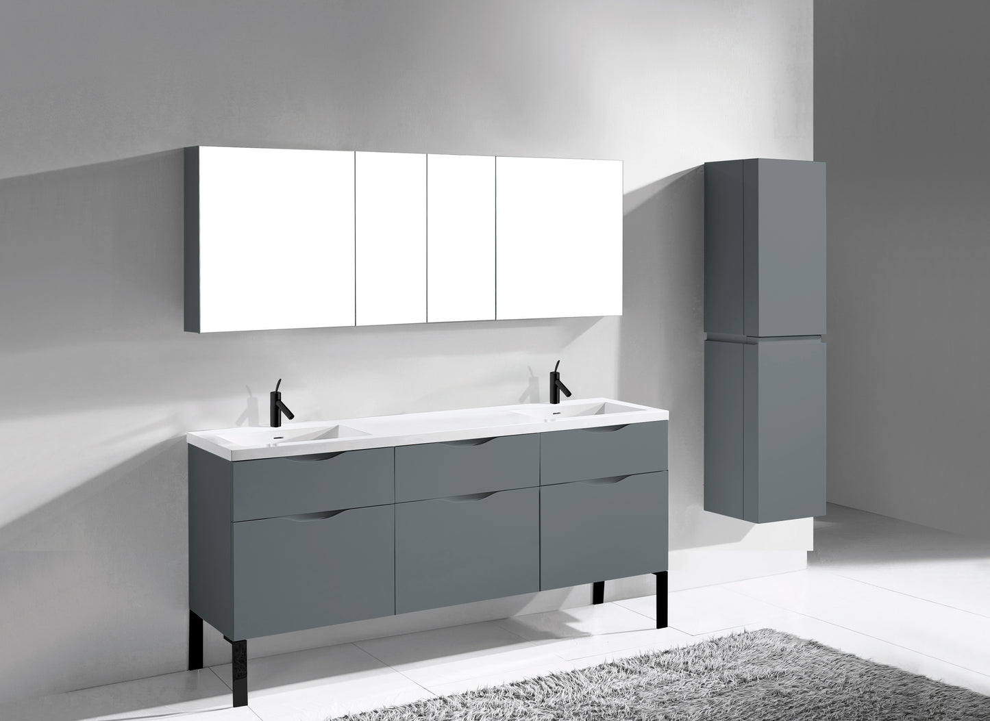 Milano 72" Free Standing Vanity Cabinet
