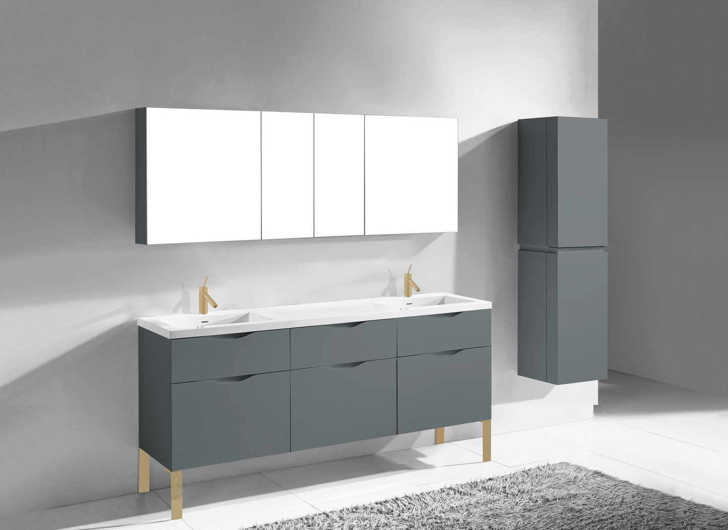 Milano 72" Free Standing Vanity Cabinet