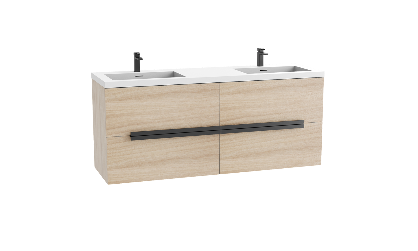 Urban 60D" Wall hung Vanity Cabinet