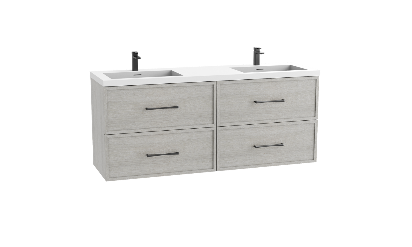 Apex 72D" Wall hung Vanity Cabinet